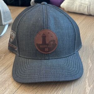 Gray Live Lucky Top Golf Trucker Hat with Leather Patch